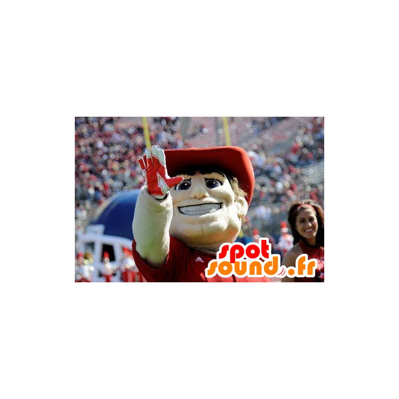 Mascot man met een polo shirt en een rode hoed - MASFR20905 - man Mascottes