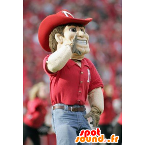 Mascot man with a hat and a red polo - MASFR20905 - Human mascots
