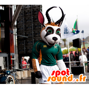 Gazelle maskot, brun, hvid og sort - Spotsound maskot kostume