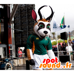 Gazelle maskot, brun, hvid og sort - Spotsound maskot kostume