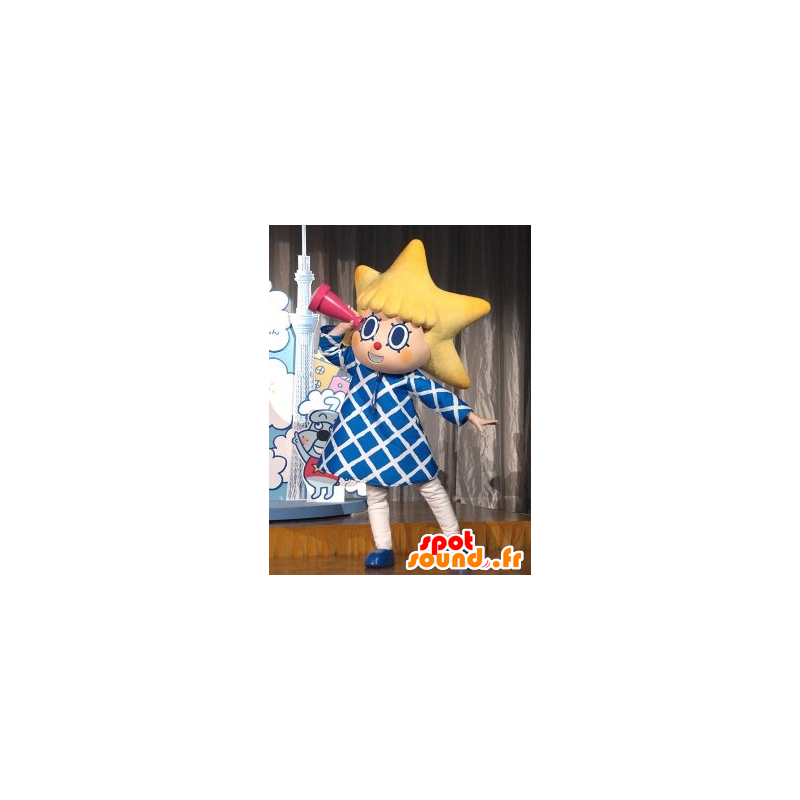 Mascotte de fillette avec la tête en forme d'étoile - MASFR20916 - Mascottes Enfant