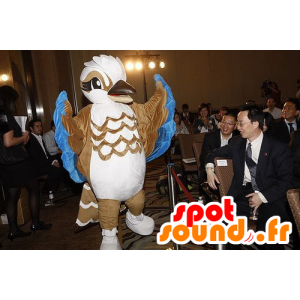 Mascot brown bird, white and blue - MASFR20919 - Mascot of birds