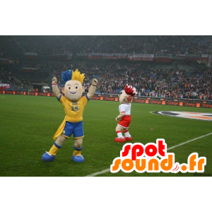 2 färgglada fanmaskoter - Spotsound maskot