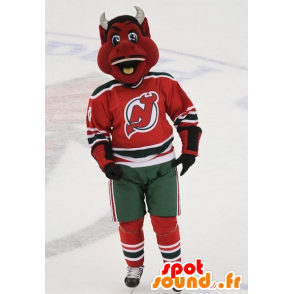 Mascot diabo vermelho, preto e branco - MASFR20924 - animais extintos mascotes