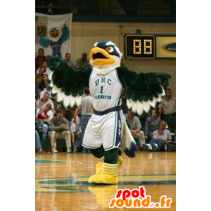 Green eagle mascot, blue and white - MASFR20925 - Mascot of birds