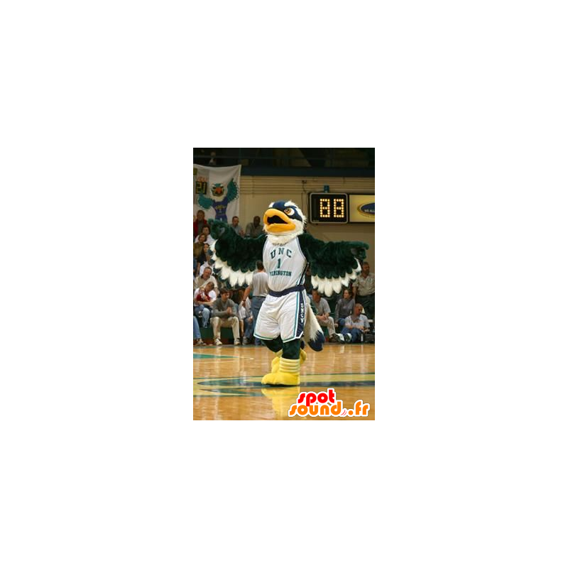 Mascot de Eagle verde, azul e branco - MASFR20925 - aves mascote