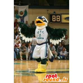 Green eagle mascot, blue and white - MASFR20925 - Mascot of birds