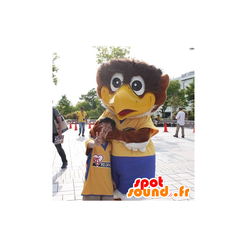 Brown and white bird mascot, giant - MASFR20930 - Mascot of birds