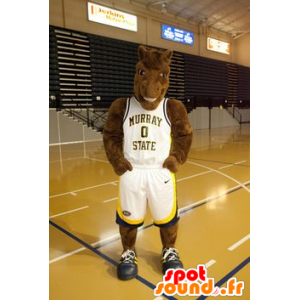 Brown-Pferd Maskottchen in der Sportkleidung - MASFR20933 - Maskottchen-Pferd