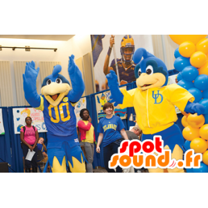 Yellow and blue bird mascot - MASFR20942 - Mascot of birds