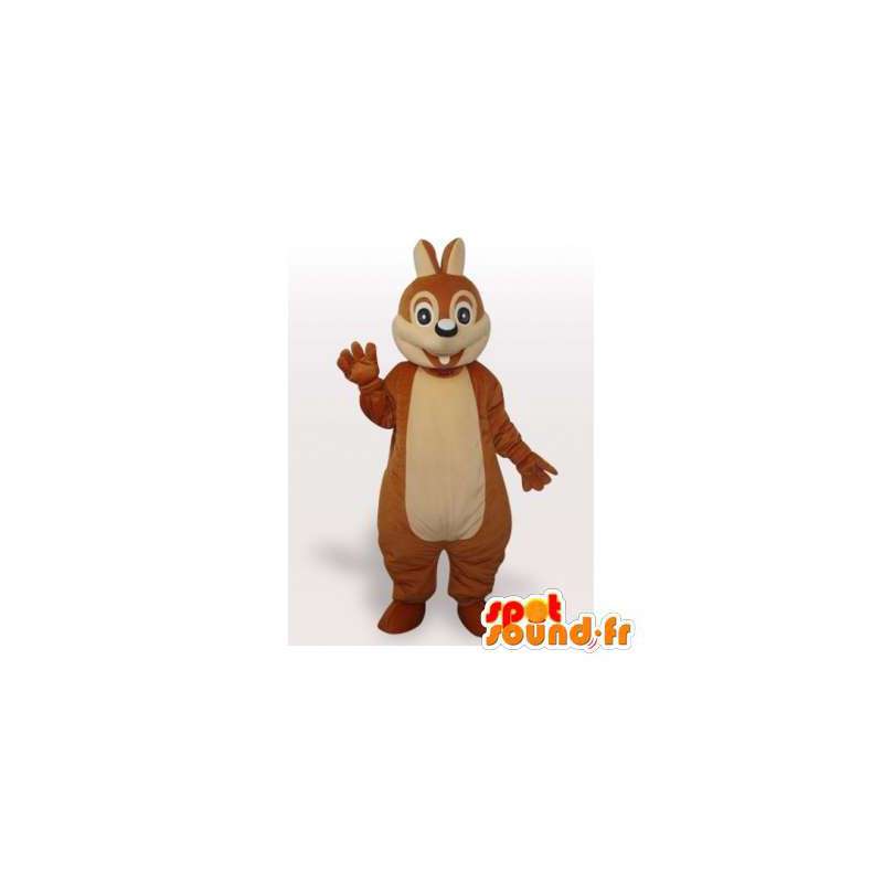 Brun och beige ekorre maskot. Ekorre kostym - Spotsound maskot