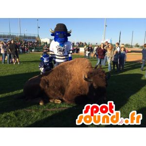 Blue buffalo mascot, awesome - MASFR20951 - Animal mascots