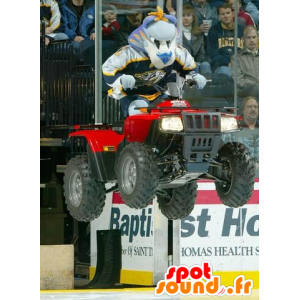 Mascotte de tigre bleu, blanc et jaune - MASFR20955 - Mascottes Tigre