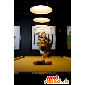 Giallo tigre mascotte, in bianco e nero - MASFR20957 - Mascotte tigre