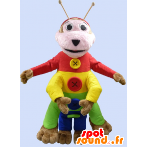 Mascotte de chenille multicolore - MASFR20960 - Mascottes Insecte