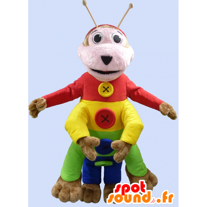 Flerfarvet larve maskot - Spotsound maskot kostume