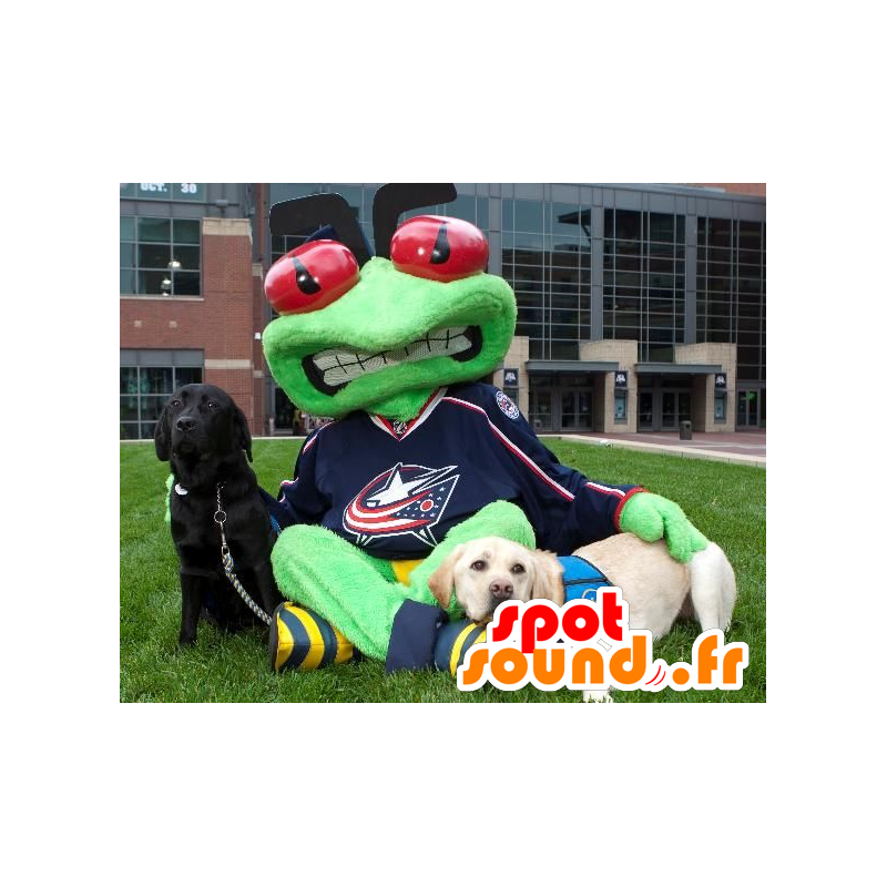 Zielona żaba maskotka z czerwonymi oczami - MASFR20964 - żaba Mascot