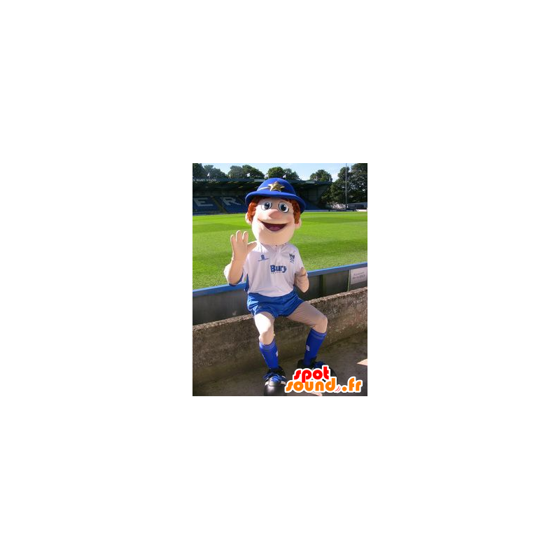 Boy mascot, policeman, blue and white outfit - MASFR20971 - Mascots child