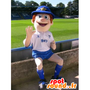 Boy Mascot, politieagent, blauwe en witte outfit - MASFR20971 - mascottes Child