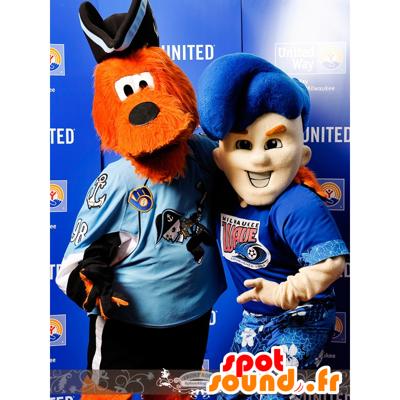 2 mascotas: un perro y un niño de la naranja, veraneante - MASFR20985 - Mascotas perro 2 mascotas: un perro y un niño de la naranja, veraneante - MASFR20985 - Mascotas perro