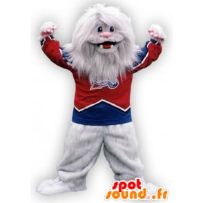 Mascotte yeti bianco, bianco mostro peloso - MASFR20987 - Mascotte di mostri