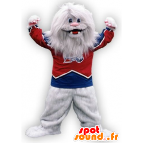 Mascotte yeti wit, wit harige monster - MASFR20987 - mascottes monsters