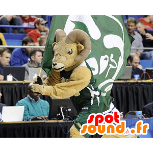 Goat mascot, brown and white ram - MASFR20988 - Bull mascot