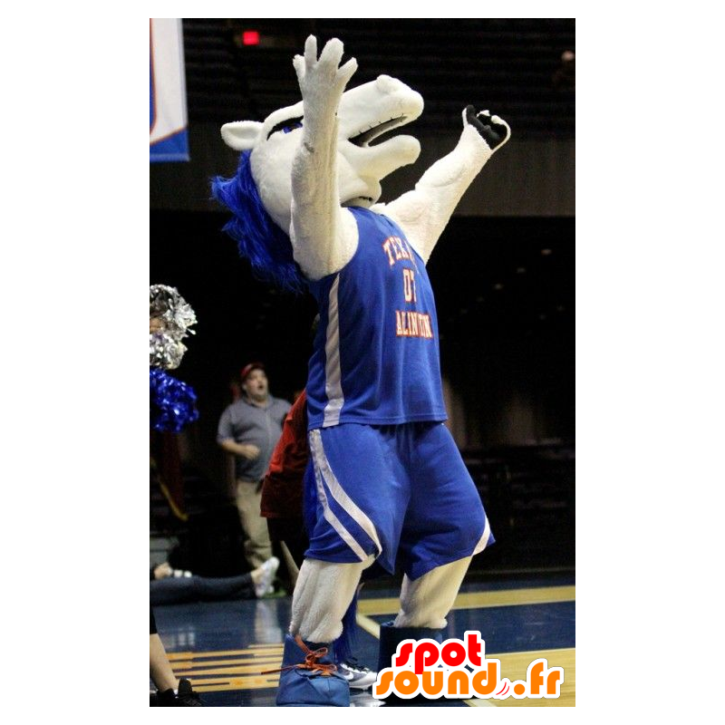 White and blue horse mascot - MASFR20990 - Mascots horse