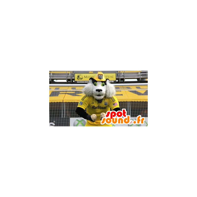 Hamster maskot, hvid og sort marmot - Spotsound maskot kostume Hamster maskot, hvid og sort marmot - Spotsound maskot kostume