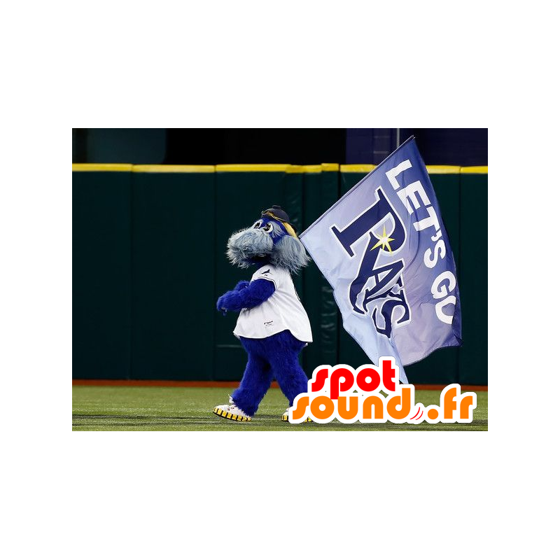 Rays team mascot, blue and gray dog ​​while hairy - MASFR20999 - Dog mascots