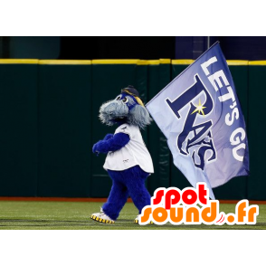 Rays team mascot, blue and gray dog ​​while hairy - MASFR20999 - Dog mascots