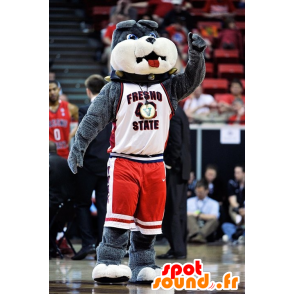 Dog mascot, gray bulldog - MASFR21001 - Dog mascots