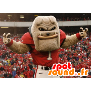 Beige bulldog mascot, very muscular - MASFR21003 - Dog mascots