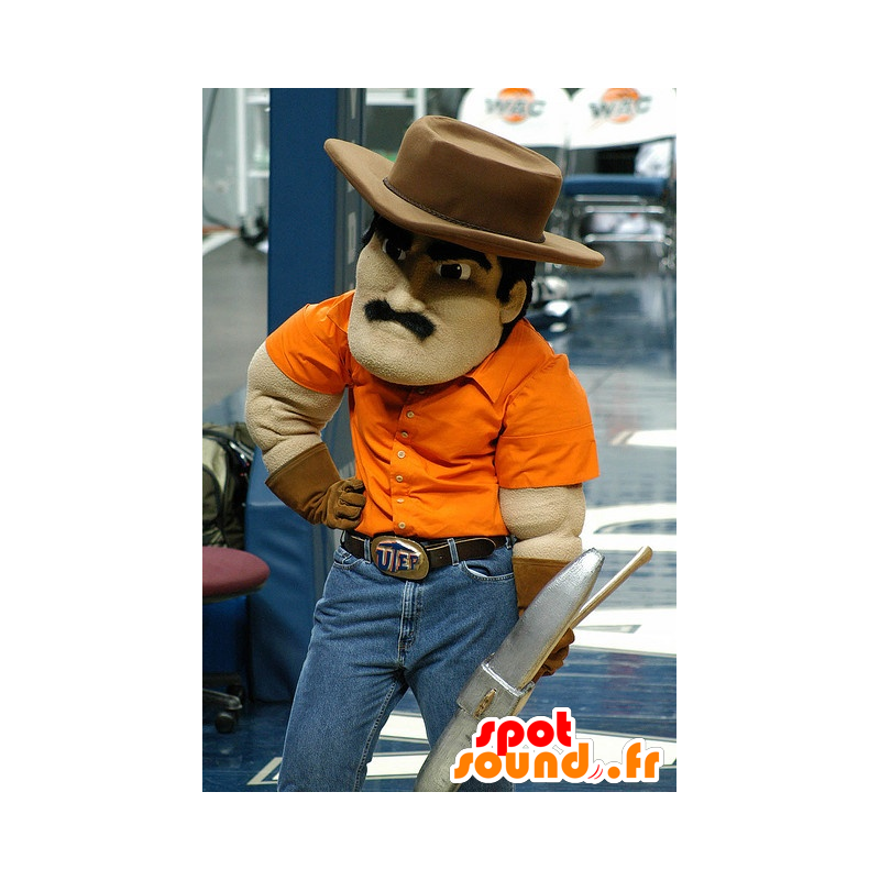 Mascot besnorde man, mijnwerker - MASFR21004 - man Mascottes