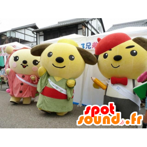 3 mascotes de pelúcia, desenhos animados japoneses - MASFR21005 - mascote do urso