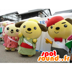 3 Teddy mascots, Japanese cartoon - MASFR21005 - Bear mascot