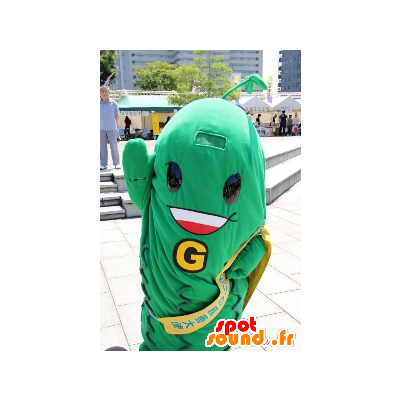 Green bean mascot, pickle, green vegetable - MASFR21006 - Mascot of vegetables