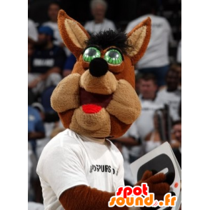 Mascot susi ruskea, greeneyed - MASFR21007 - Wolf Maskotteja