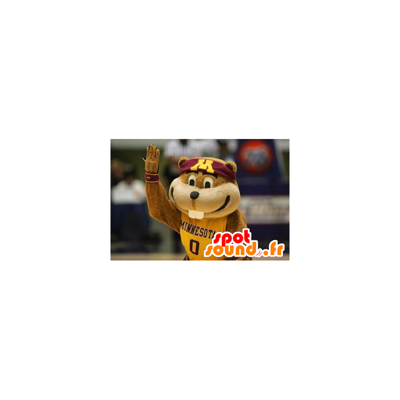 Marmot bruin en wit mascotte - MASFR21011 - Forest Animals Marmot bruin en wit mascotte - MASFR21011 - Forest Animals