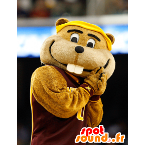 Marmot bruin en wit mascotte - MASFR21011 - Forest Animals