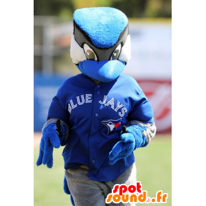 Mascotte bird, jay, blue, black and white - MASFR21022 - Mascot of birds