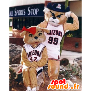 2 Tiger mascots: a male and a female - MASFR21023 - Tiger mascots