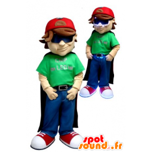 Jongen Mascot met een cape en cap - MASFR21029 - mascottes Child