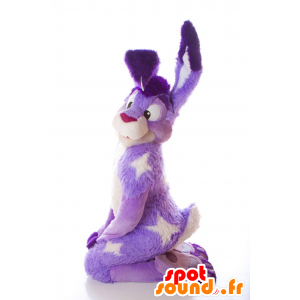 Lilla og hvid maskot - Spotsound maskot kostume