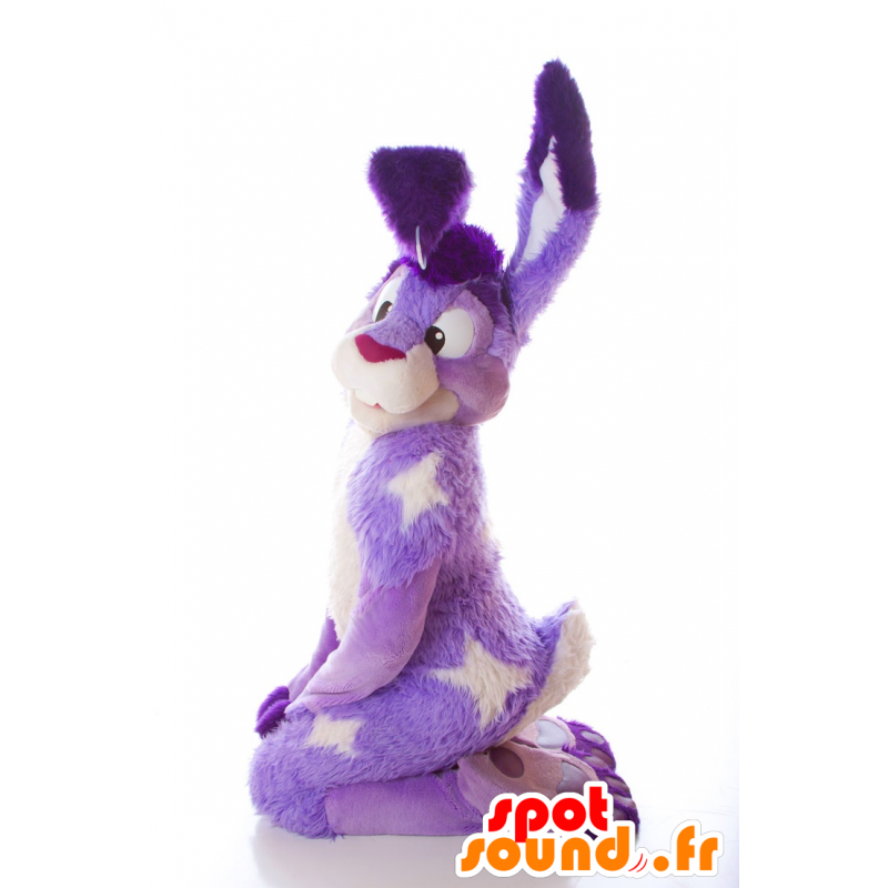 Fialová a bílá zajíček maskot - MASFR21030 - maskot králíci Fialová a bílá zajíček maskot - MASFR21030 - maskot králíci