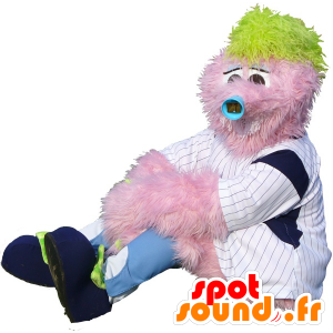 Roze mascotte man, alle harige - MASFR21031 - Niet-ingedeelde Mascottes