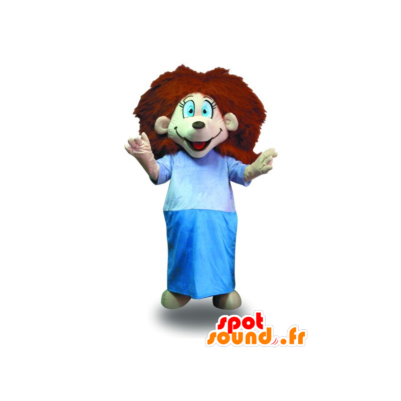 Da mascote da menina com cabelo vermelho, com um roupão - MASFR21040 - mascotes criança
