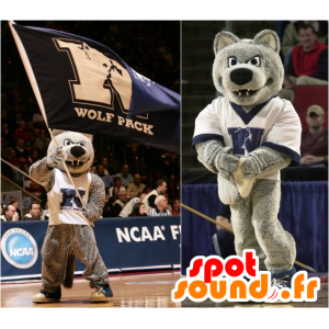 Mascot lobo gris, la feroz - MASFR21044 - Mascotas lobo