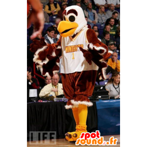 Eagle maskot, grib, brun, hvid og gul - Spotsound maskot kostume