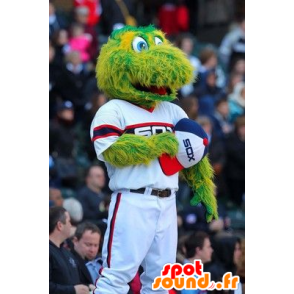 Groene krokodil mascotte, alle behaarde, Dinosaur - MASFR21056 - Mascot krokodillen